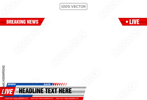 Tableau sur toile broadcasting tv breaking news design frame