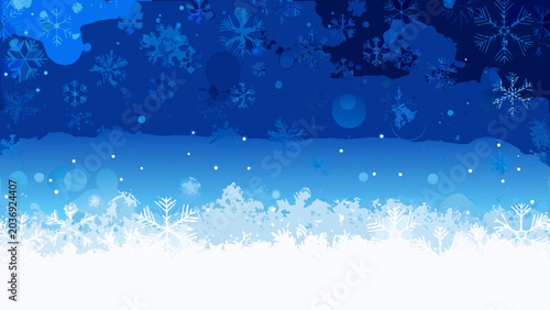 Εκτύπωση καμβά Snowflake pattern with blue and white gradient background