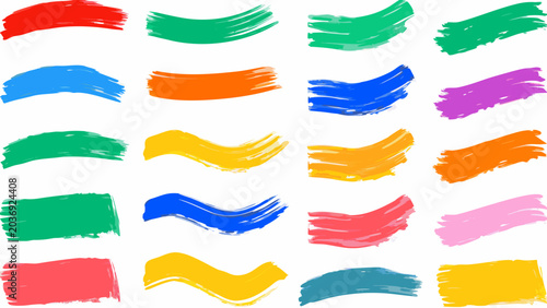 Fotografía Painterly brush strokes pattern with vibrant colors on a white background
