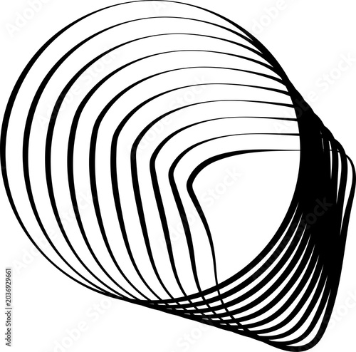 Circle liquid flowing line blend for banner, symbol, logo, icon