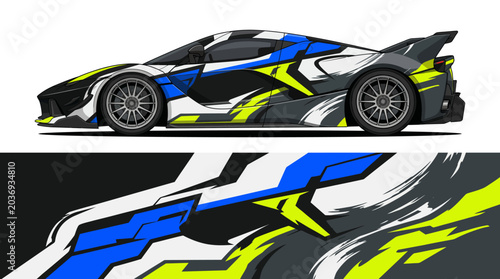 Slika na platnu Abstract sports car with dynamic racing design.
