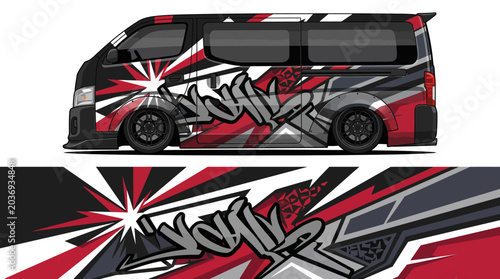 Bild auf Leinwand Graphic design on a bus wrap.