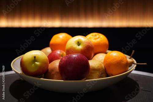 Delicious healthy colourful fruit in a bowl