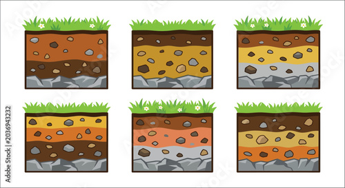 Photos Soil Layers Illustration With Grass And Rocks Vector Graphic accumulation