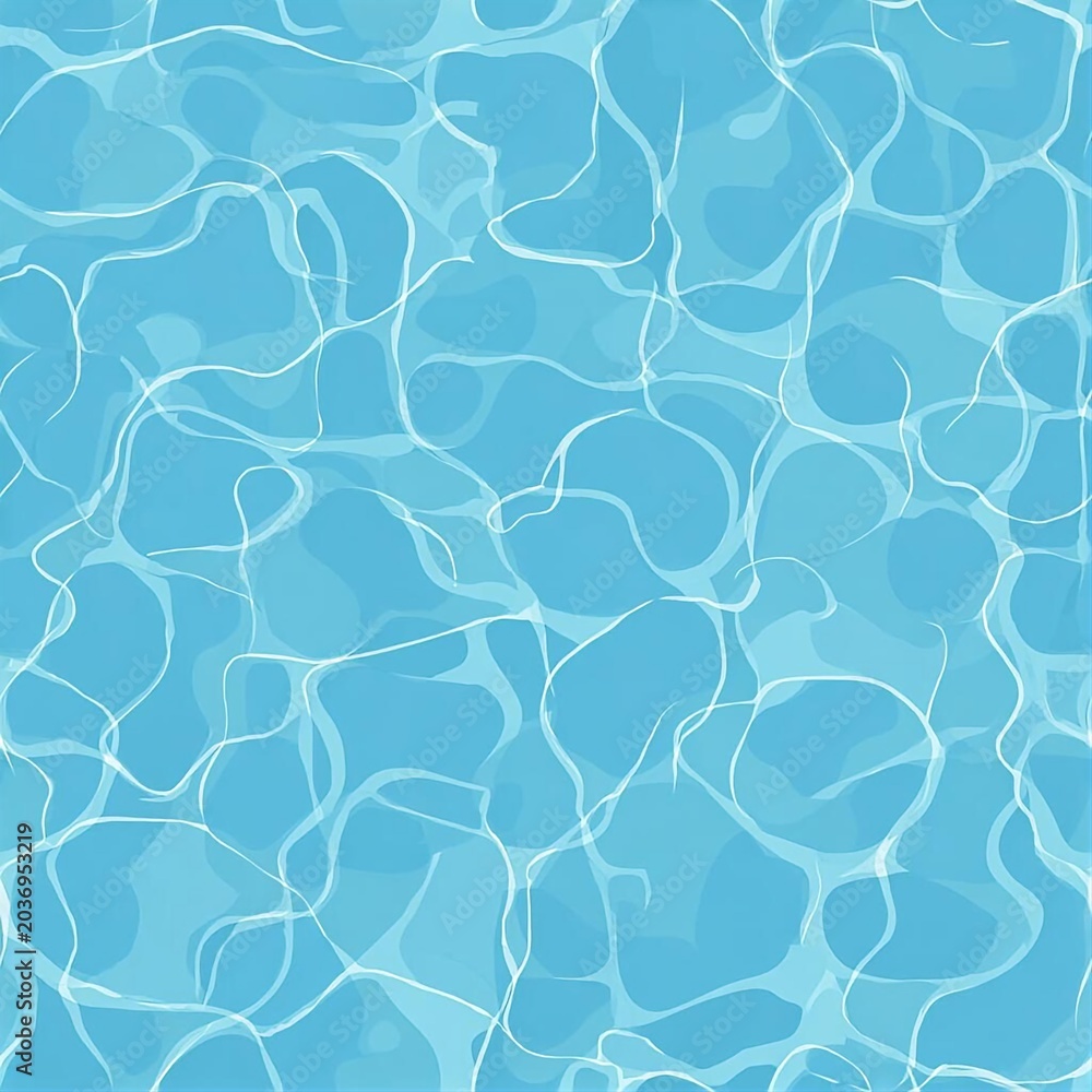 Obraz premium Refreshing Blue Water Surface Texture with Shimmering Light Ripples and Abstract Underwater Reflections, Ideal for Calm Aquatic Backgrounds or Summer Design