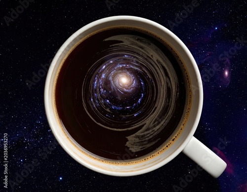 Cosmic Coffee Galaxy Swirl in a Mug.