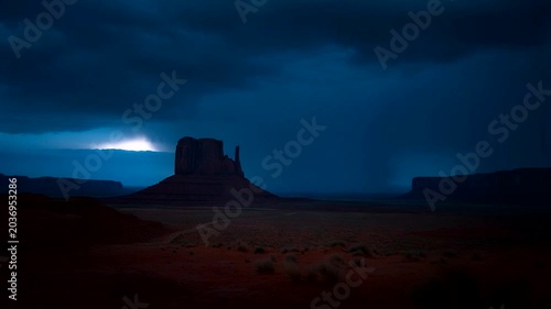 Stormy Landscape at Monument Valley at Dusk
