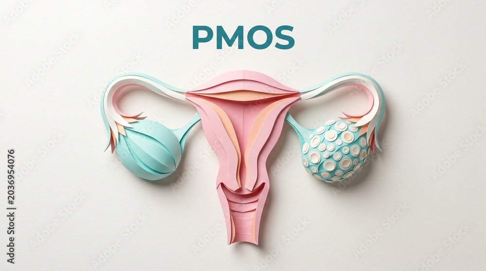 Fototapeta premium PMOS Origami Style Awareness Artwork – Paper Craft Medical Illustration