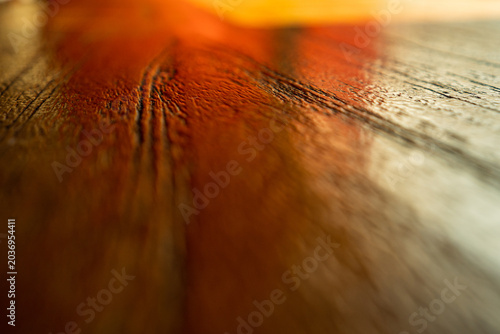 Принти на полотні Abstract close up photo of blurred wooden board texture with warm natural lighting and shallow depth of field background