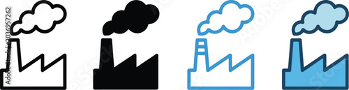 Konstfotografi Industrial Emission Icon Design Factory Smoke Clouds Air Pollution Environmental