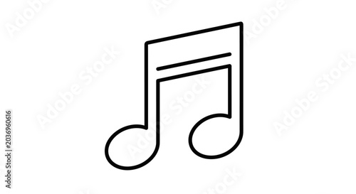 Black Music Note Icon.