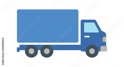Blue Delivery Truck Vehicle.
