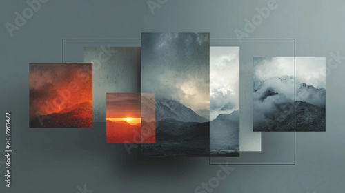 Thought experimentation - Abstract testing forms, conceptual mental simulation, visual energy dynamics, layered composition, minimalistic representation, expressive symbolic cognitive trial.