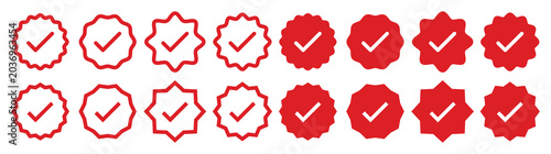 Tableau sur toile social media check mark set