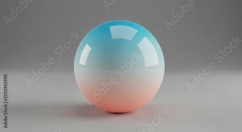 Abstract Glossy Sphere with Gradient Colors.