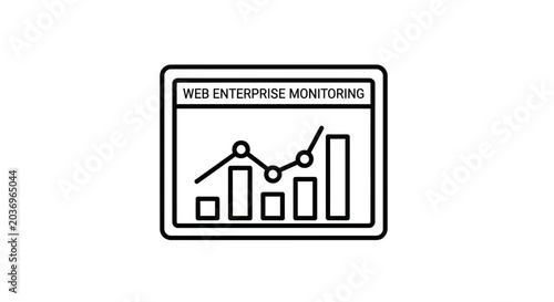 Web Enterprise Monitoring Icon: Business Growth Chart with Upward Trend