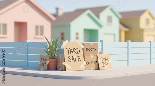 Yard Sale Signs on Fence