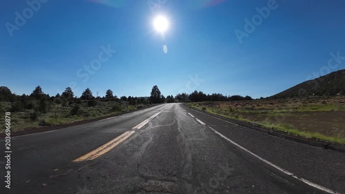 Volcanic Legacy Scenic Byway Lower Klamath Lake 161 West 05 Front View Driving Plates California USA Ultra Wide