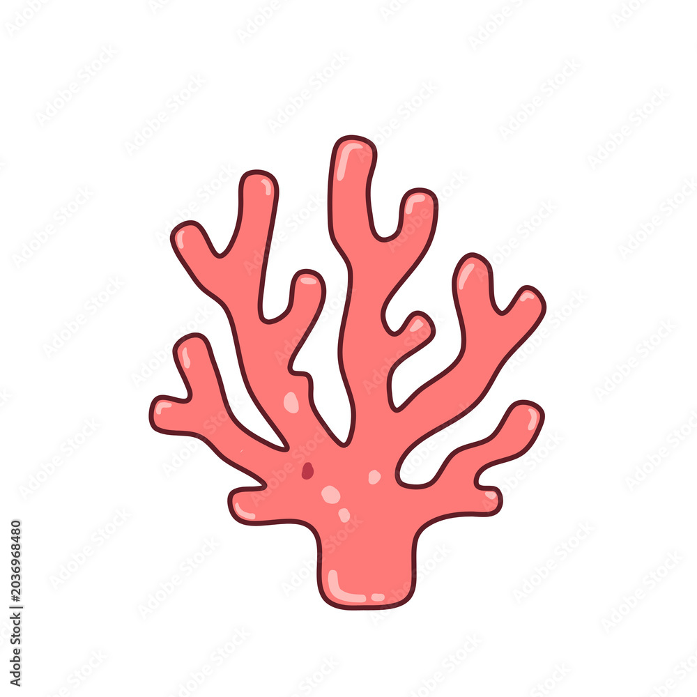 Naklejka premium coral with hand painting PNG icon