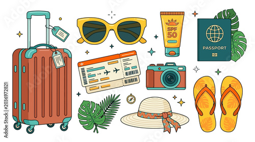 Slika na platnu Travel vacation summer holiday accessories.