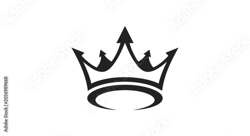 Konstfotografi Modern black crown silhouette with sharp peak details.
