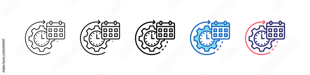 Naklejka premium Daily Routine Icon In 5 Different Styles Set Collection. 