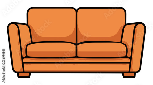 Velvet loveseat floating sofa illustration. Generative AI