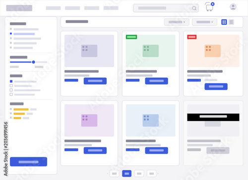 Bild auf Leinwand B2B E-commerce Product Page Wireframe