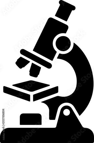 WebMicroscope black icon representing scientific research laboratory experiment biology and medical diagnostic equipment isolated on white background