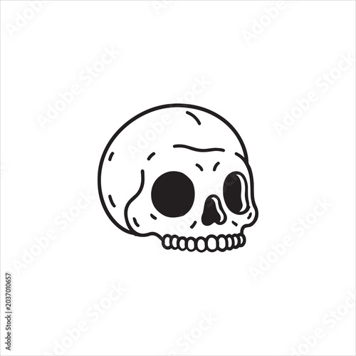 Cute Cartoon Skull Character Illustration