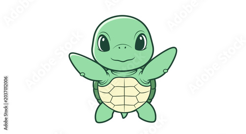 Quadro em tela Squirtle cartoon turtle smiling face.