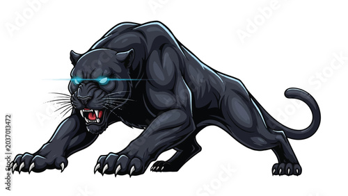Photos Black Panther with Glowing Blue Eyes 2.
