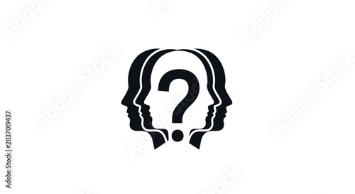 Bild auf Leinwand Question Mark Heads Silhouette.