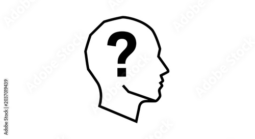 Canvas Print Question Mark in Human Head.