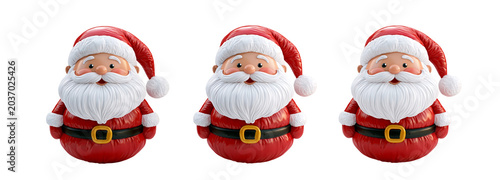 Festive santa figurines with transparent background for holiday decorations