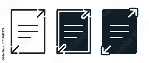 Billede på lærred Expand File Icon with Document and Resize Symbol