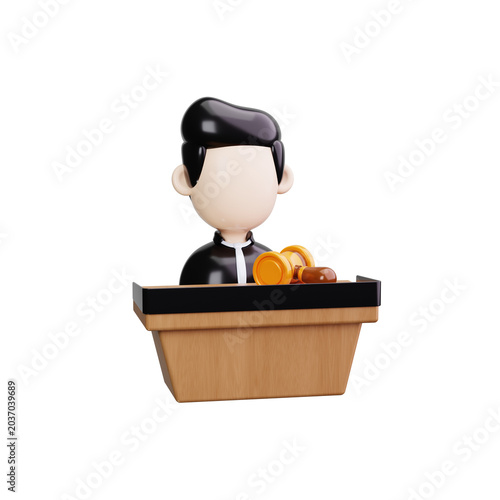 Fotografija auctioneer 3d render icons