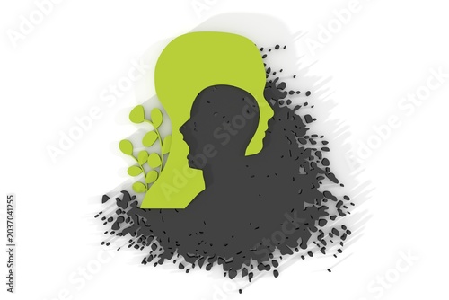 Bild auf Leinwand Human face side view silhouette