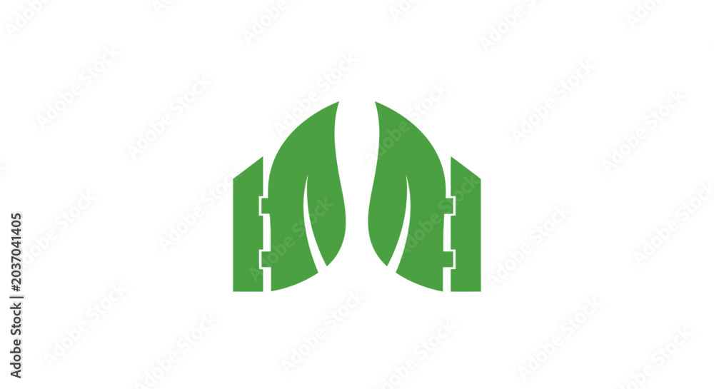 Obraz premium Green leaf logo symbol icon.