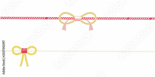 Photos Japanese decorative cord with bowknot vector illustration on a white background