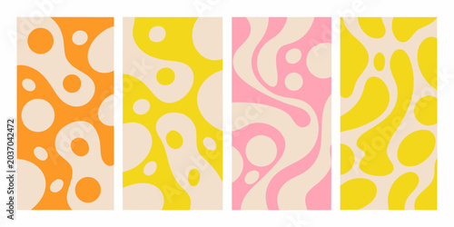 Abstract organic shapes vector illustration colorful panels on white background