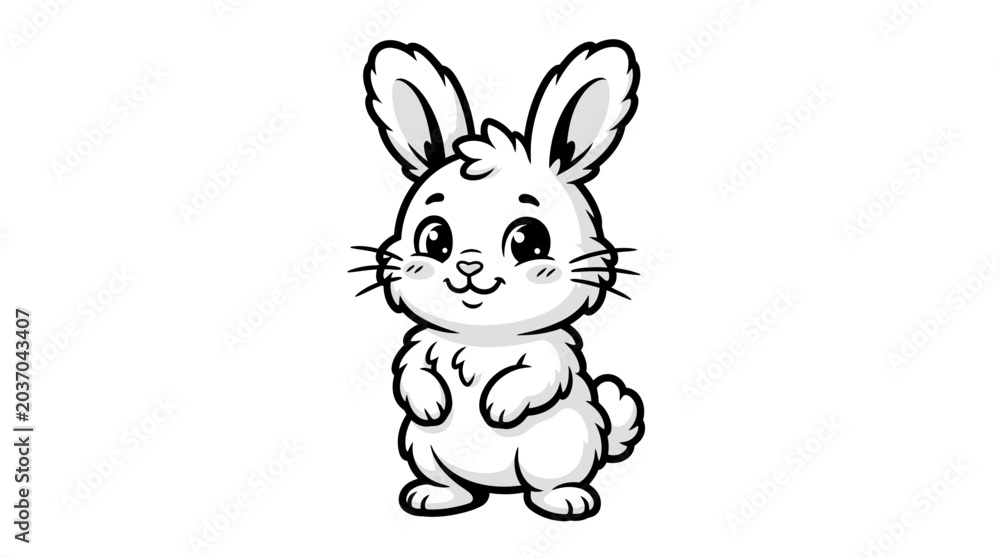 Fototapeta premium Cute Baby Rabbit Cartoon Vector Illustration
