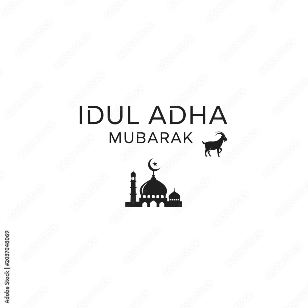 Fototapeta premium Idul adha mubarak celebration islamic symbol vector design illustration