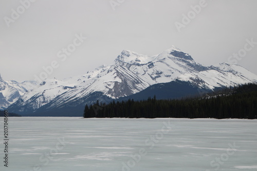 mountain lake in winter