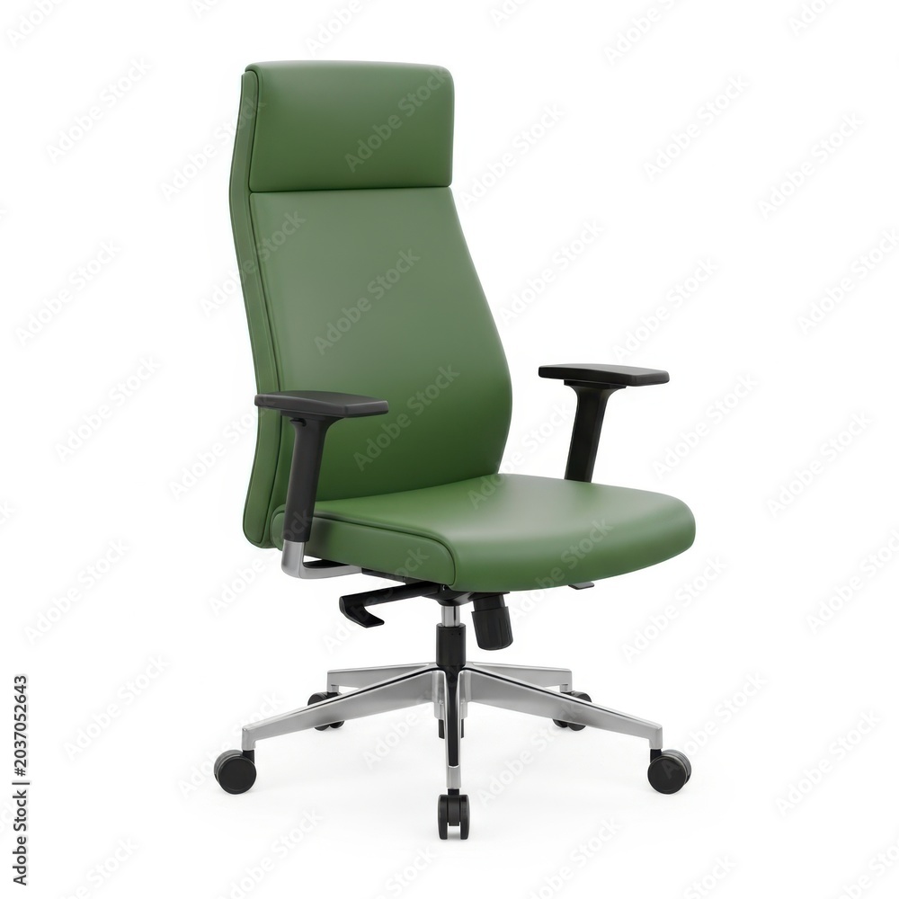 Obraz premium Modern ergonomic office chair with mesh back and armrests Vector