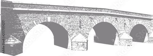 Bild auf Leinwand Stone arch bridge with multiple arches and textured detail