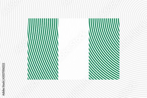 Nigeria Flag on Wavy Line Background – Modern Abstract NigeriaFlag Illusion Vector Design
