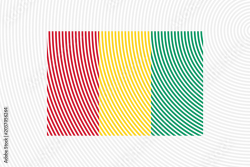 Guinea Flag on Wavy Line Background – Modern Abstract Guinea Flag Illusion Vector Design
