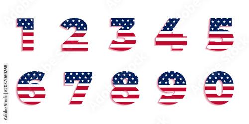 American flag numbers elements collection