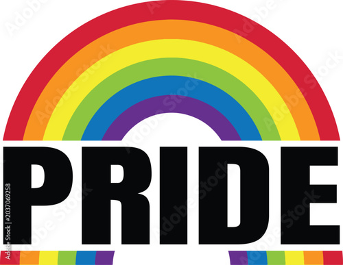 Pride month rainbow flag vector illustration
